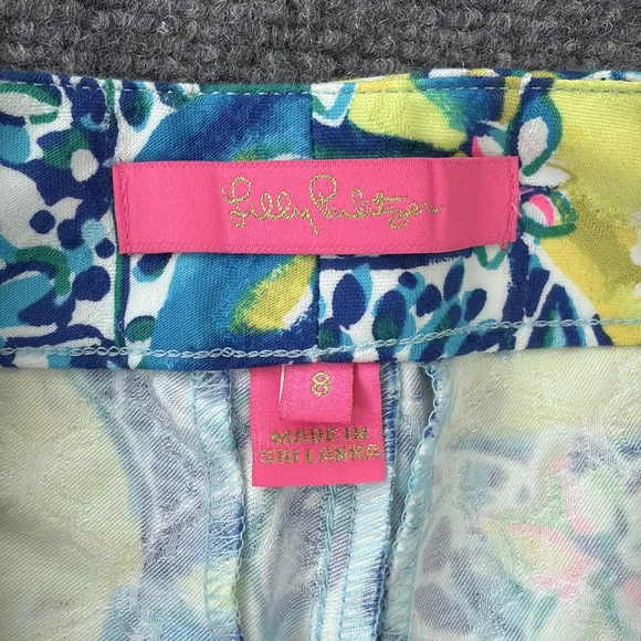 Lilly Pulitzer Pants Womens 8 Kelly Skinny Ankle Zest for Life Lemon Resort - Picture 4 of 12